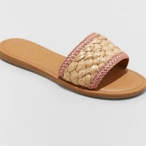 Universal Thread Dez Woven Slide Rose Pink Sandals